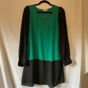 My Michelle Black & Green Shift Dress